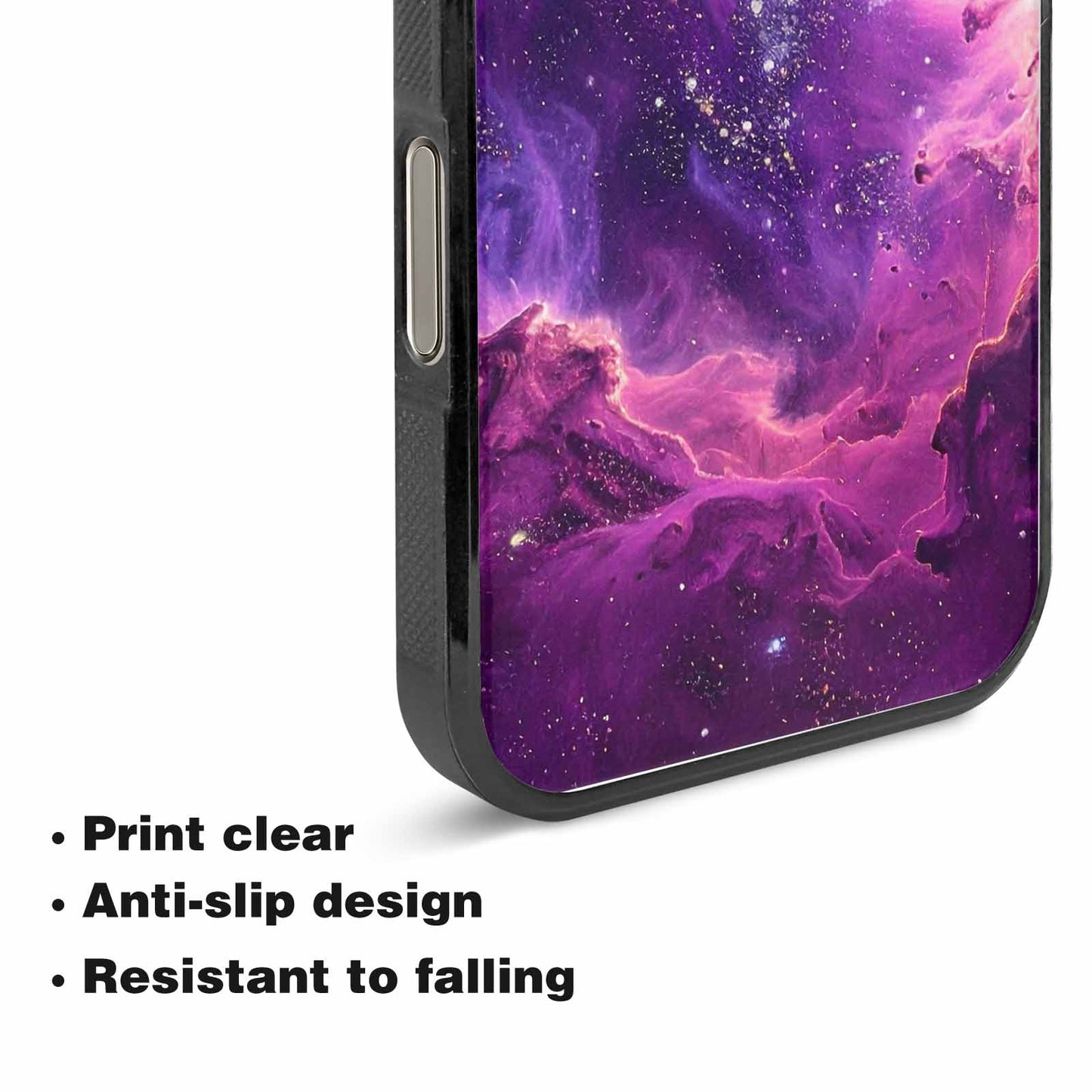 iPhone 15 Pro Max Case — Purple Color Tones Nebula Texture With, Personalized Phone Case