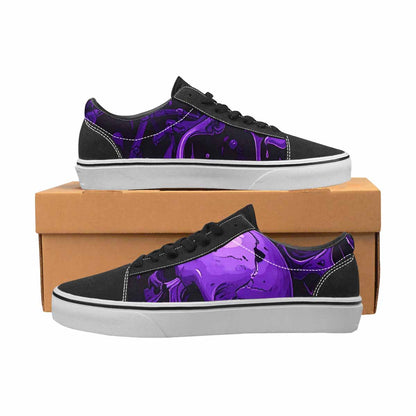 WOMEN'S Monochrome Purple Skeletons × Lace-Up Canvas Grunge Custom Shoes