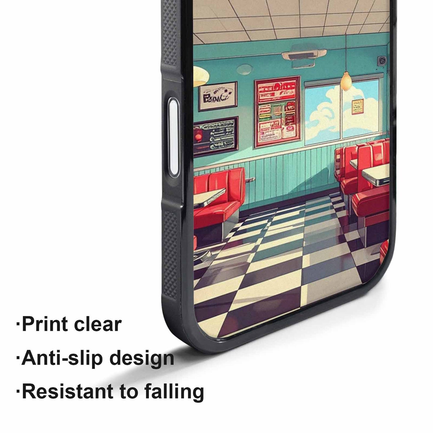 iPhone 17 Pro Case — Diner Cartoon Art Pattern Retro Vintage, Custom Phone Case