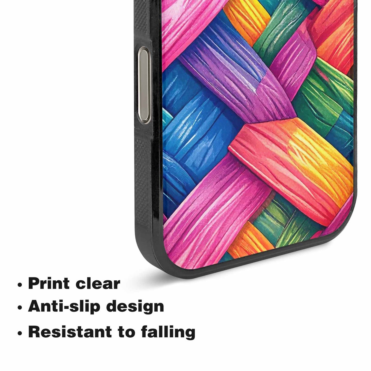 iPhone 16 Pro Max Case — Polysexual Flag Color Theme Small Rainbow, Custom Print Case Cover