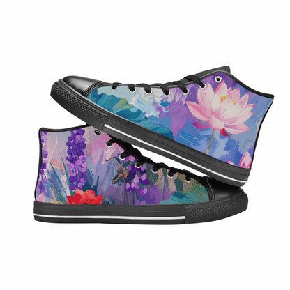 WOMEN'S Monet-Style Impressionist Water High Top Canvas Neon Fantasy Shoes
