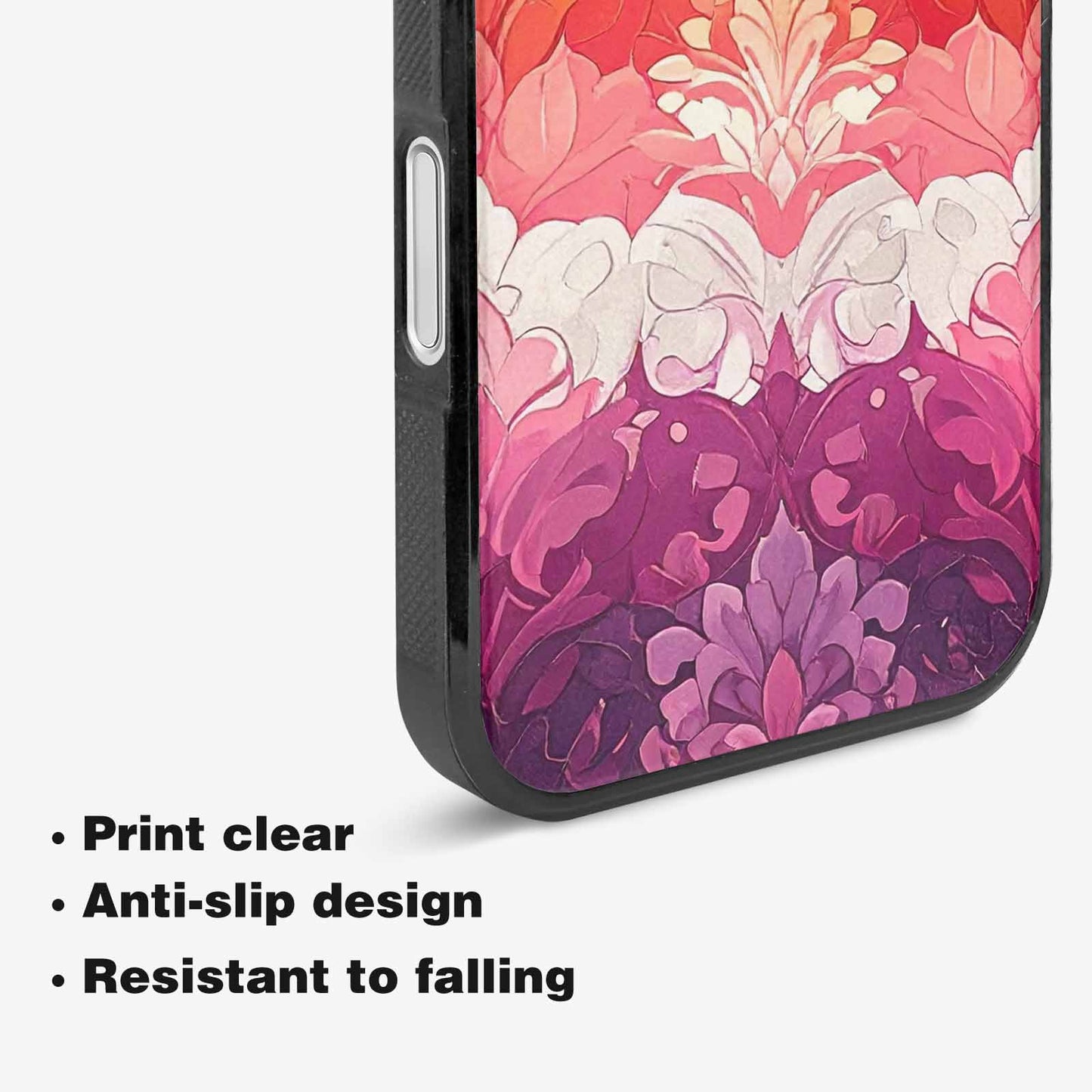 iPhone 16 Plus Case — Lesbian Flag Color Theme Small Rainbow, Personalized Phone Case
