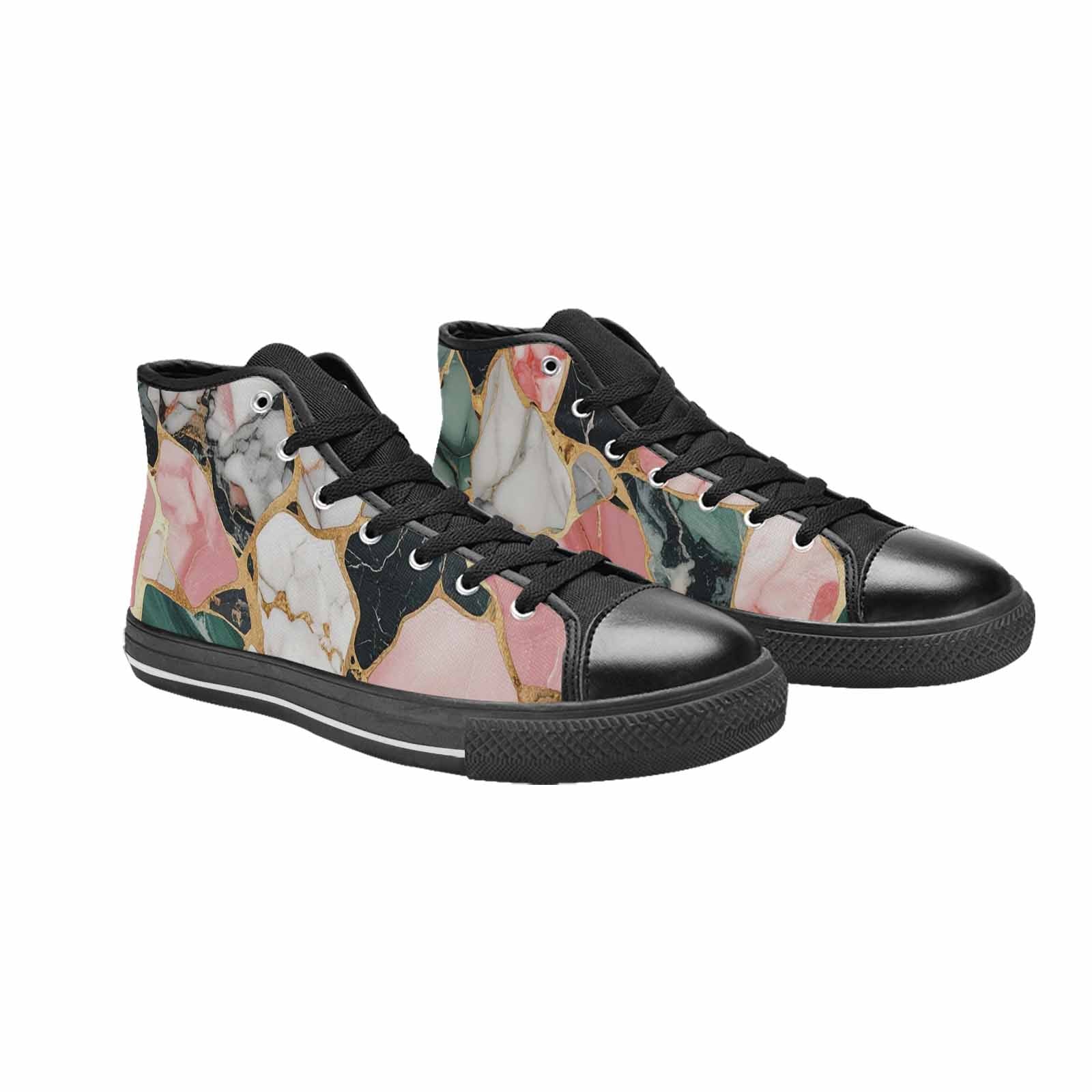WOMEN'S Marble Stone Texture High Top Canvas Vivid Shoes