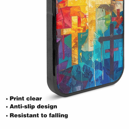 iPhone 15 Plus Case — Faith Cross And Faith Icons Pattern, Custom Art Phone Cover
