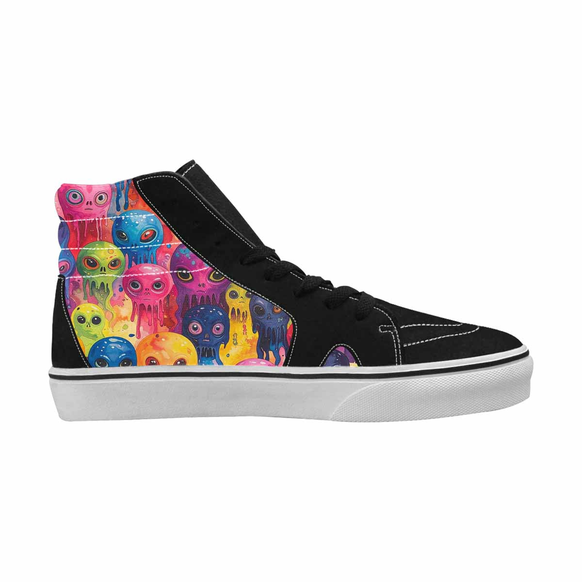 MEN'S Aliens  Tie Dye High Top Canvas Grunge Custom Shoes