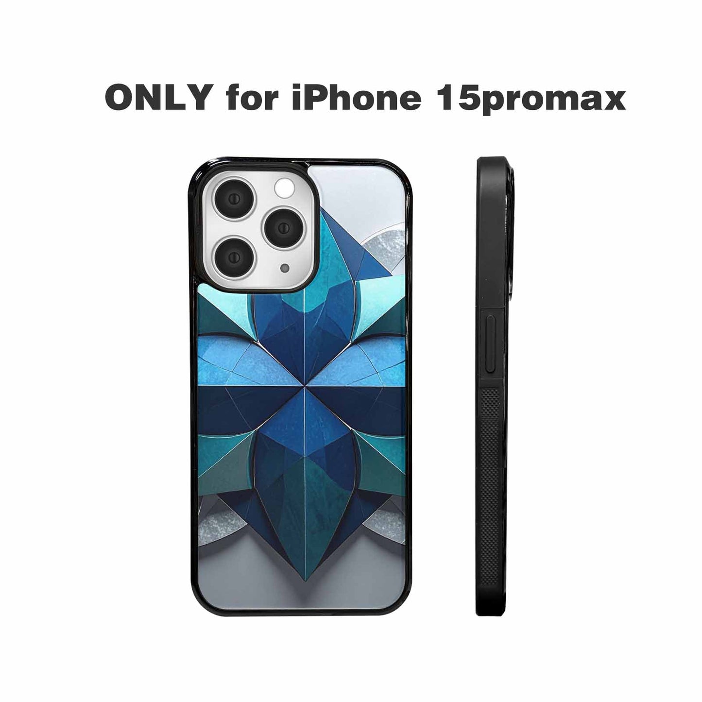 iPhone 15 Pro Max Case — Geometric Origami Art Pattern, Custom Printed Phone Case