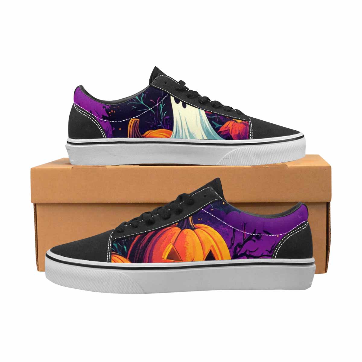 MEN'S Halloween Print Canvas Lace-Up Vivid Custom Shoes