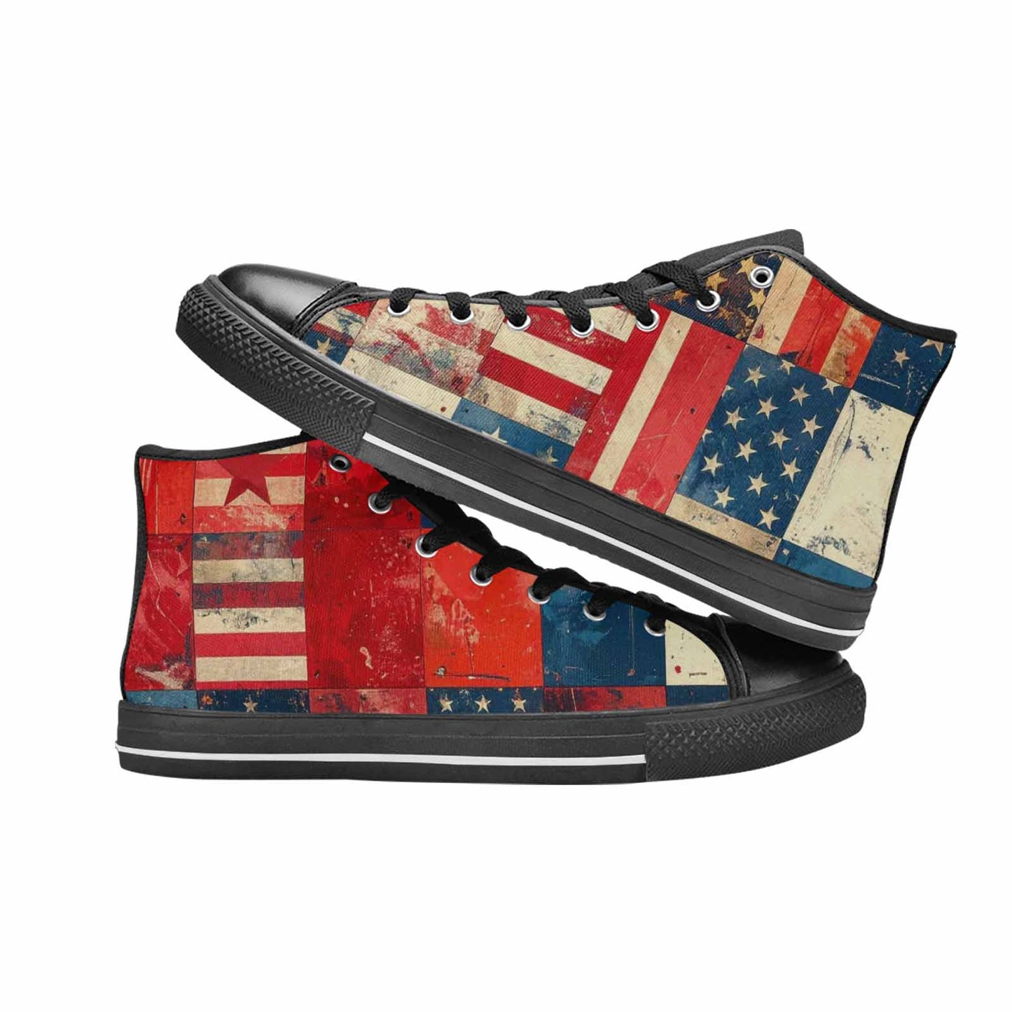 MEN'S American Flag Stars High Top Canvas Aesthetic Custom Shoes