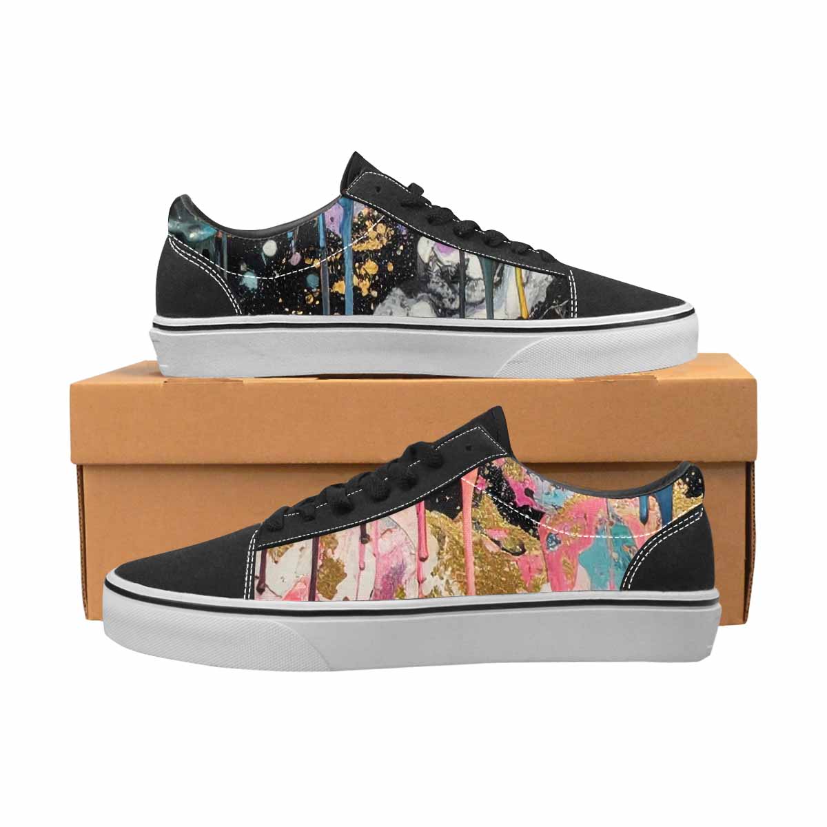 WOMEN'S Aliens  Marble Melting Lace-Up Canvas Surreal Shoes