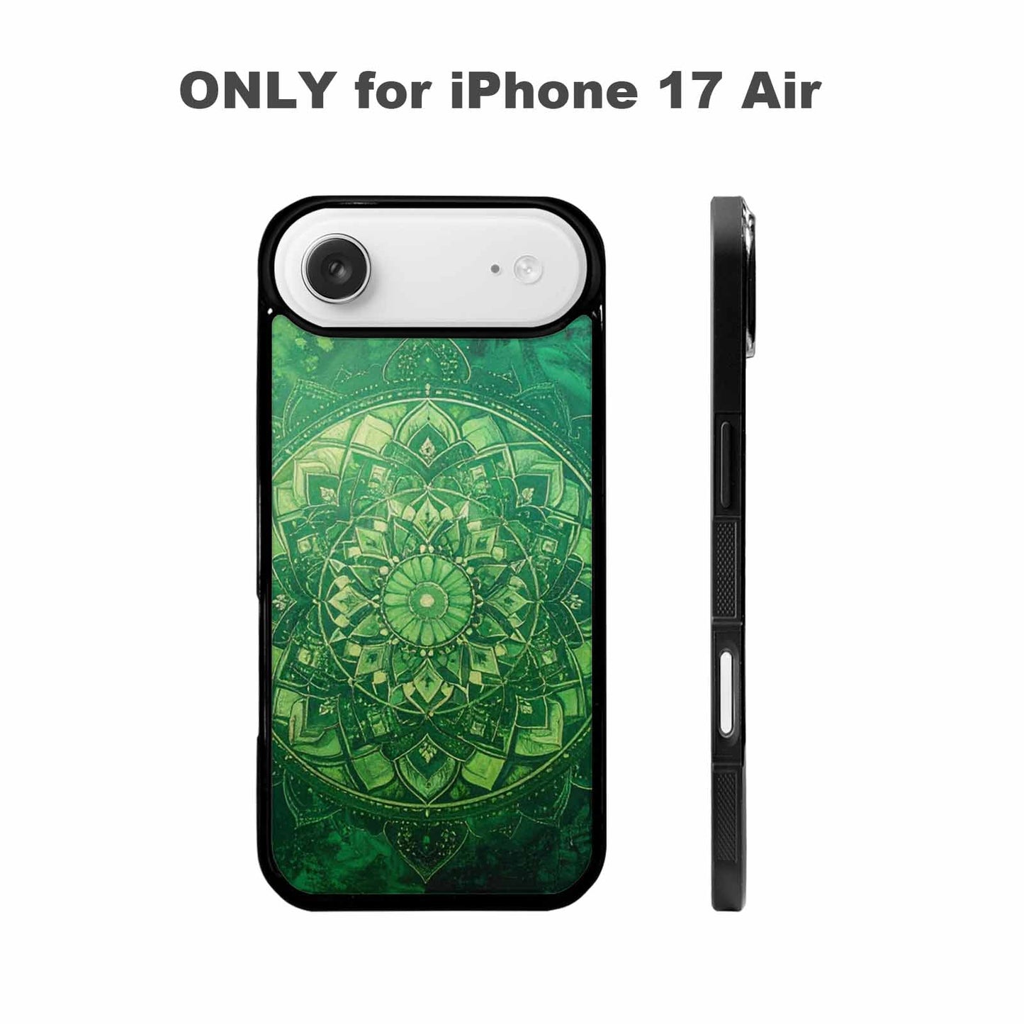 iPhone 17 Air Case — Green Mandala Bohemian Print Edge Original, Custom Art Phone Cover