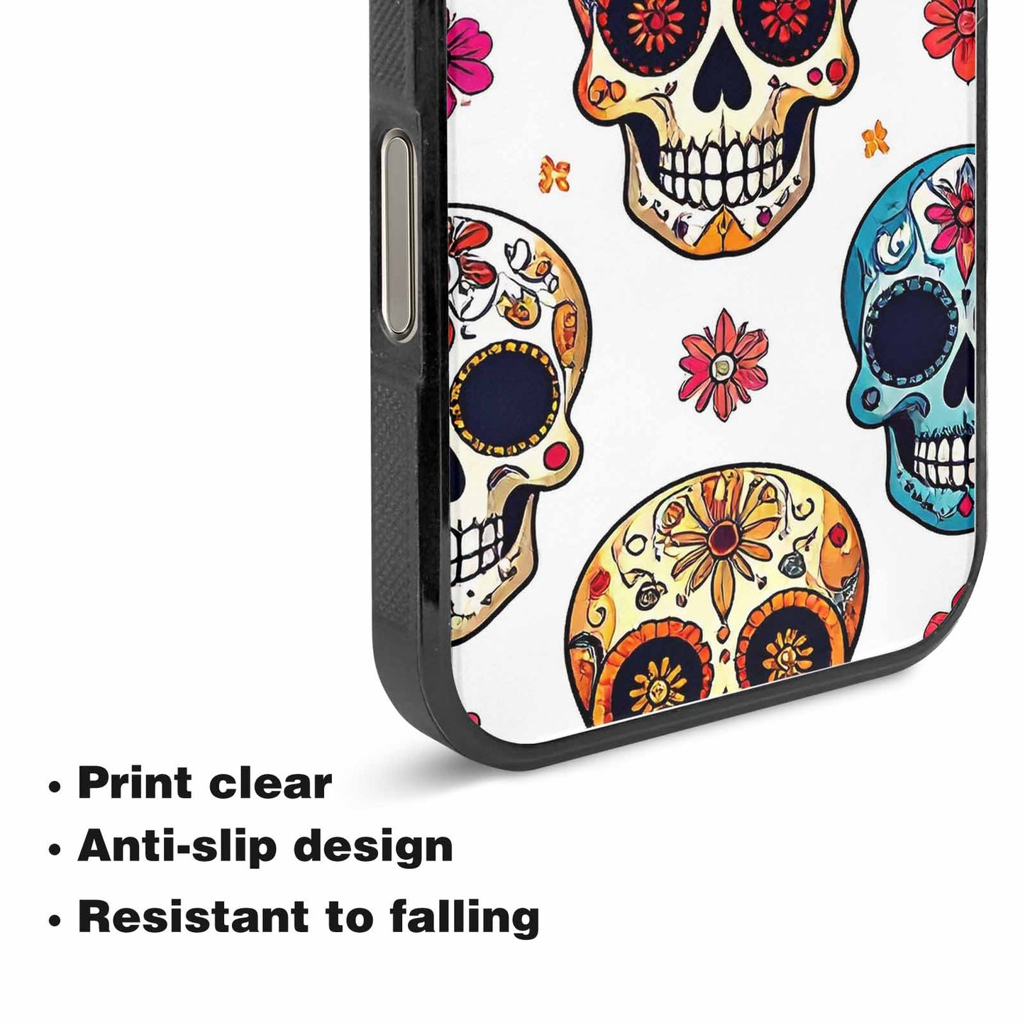 iPhone 15 Pro Max Case — Vibrant Skull Seamless, Custom Made Phone Cover