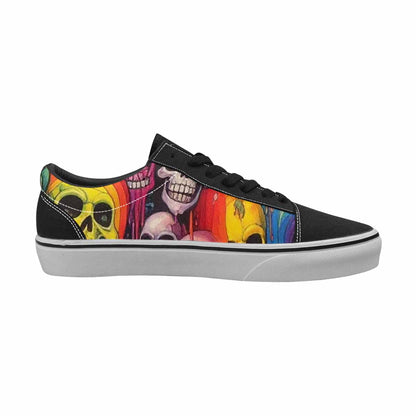 WOMEN'S Rainbow From Skull S Lace-Up Canvas Vibrant Chaos Sneakers