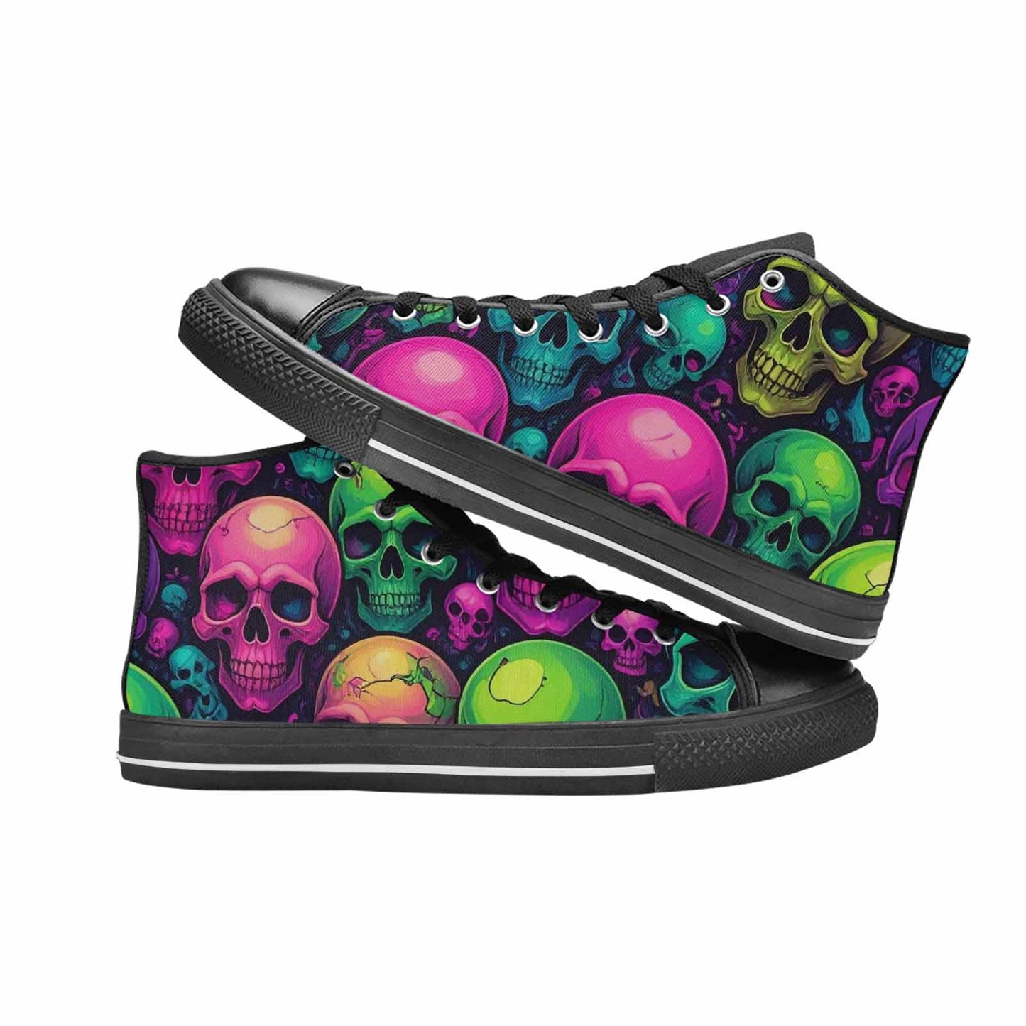 MEN'S Skulls - Neon High Top Canvas Aesthetic Sneakers