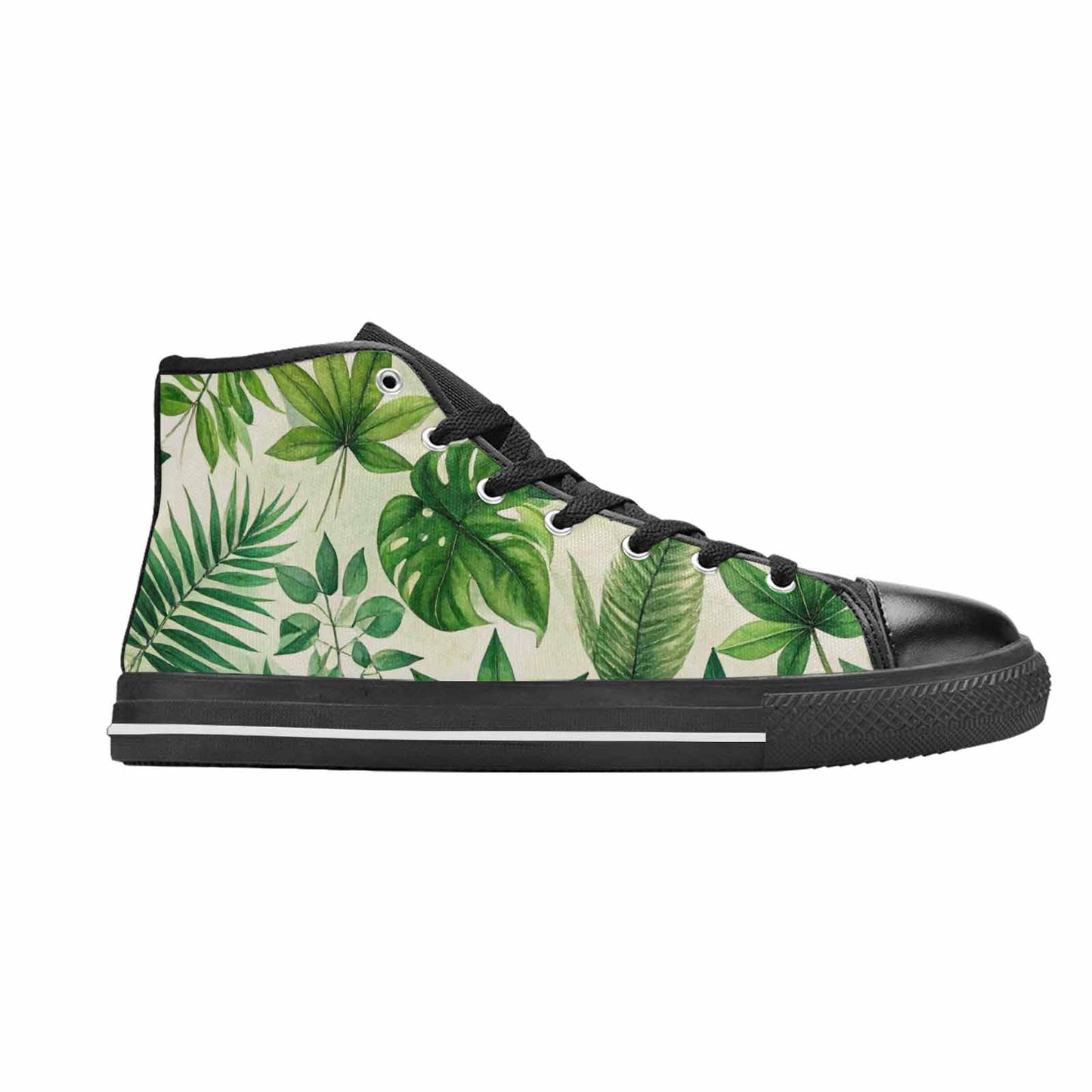 WOMEN'S Seven-Point Palmate Leaf High Top Canvas Neon Fantasy Shoes