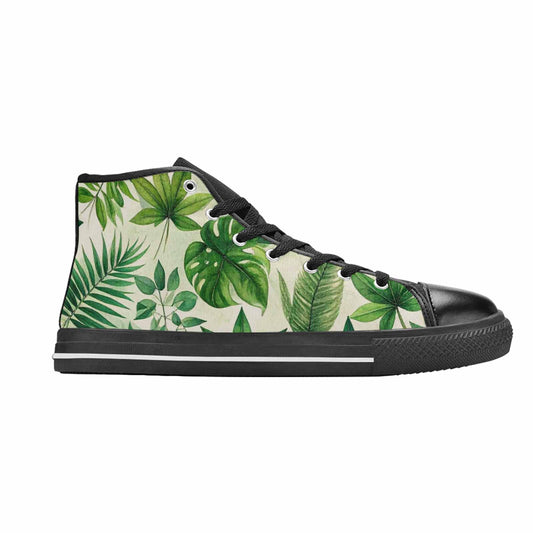 WOMEN'S Seven-Point Palmate Leaf High Top Canvas Neon Fantasy Shoes
