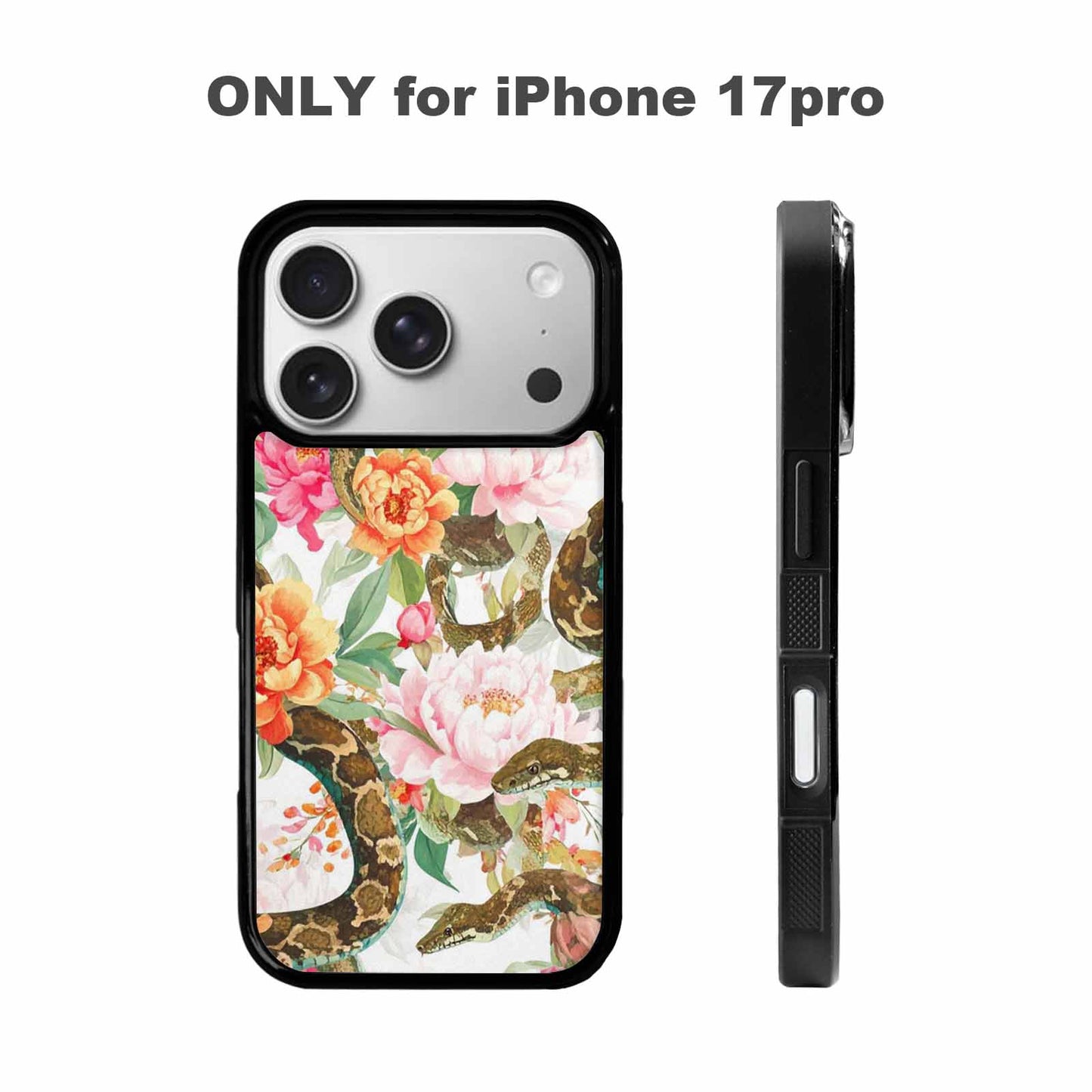 iPhone 17 Pro Case — Snakes Print Floral Seamless Pattern Floral, Original Design Phone Case