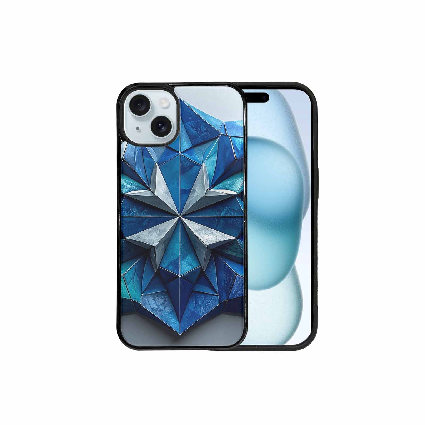 iPhone 15 Plus Case — Geometric Origami Art Pattern Personalized Phone, Custom Phone Case