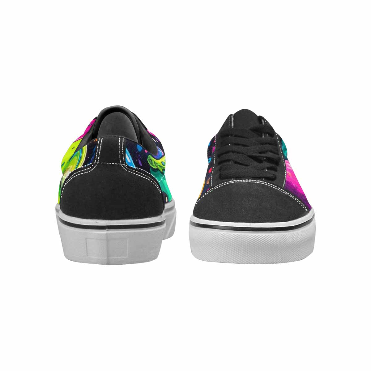 WOMEN'S Ice Cream Monsters  Lace-Up Canvas Melting Art Custom Sneakers