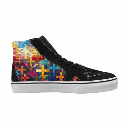MEN'S Faith Cross High Top Canvas Cottagecore Sneakers