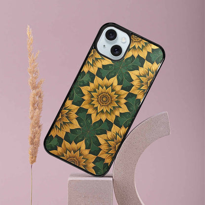 iPhone 15 Plus Case — Sunflower Mandala Kaleidoscope Custom, Custom Printed Phone Case
