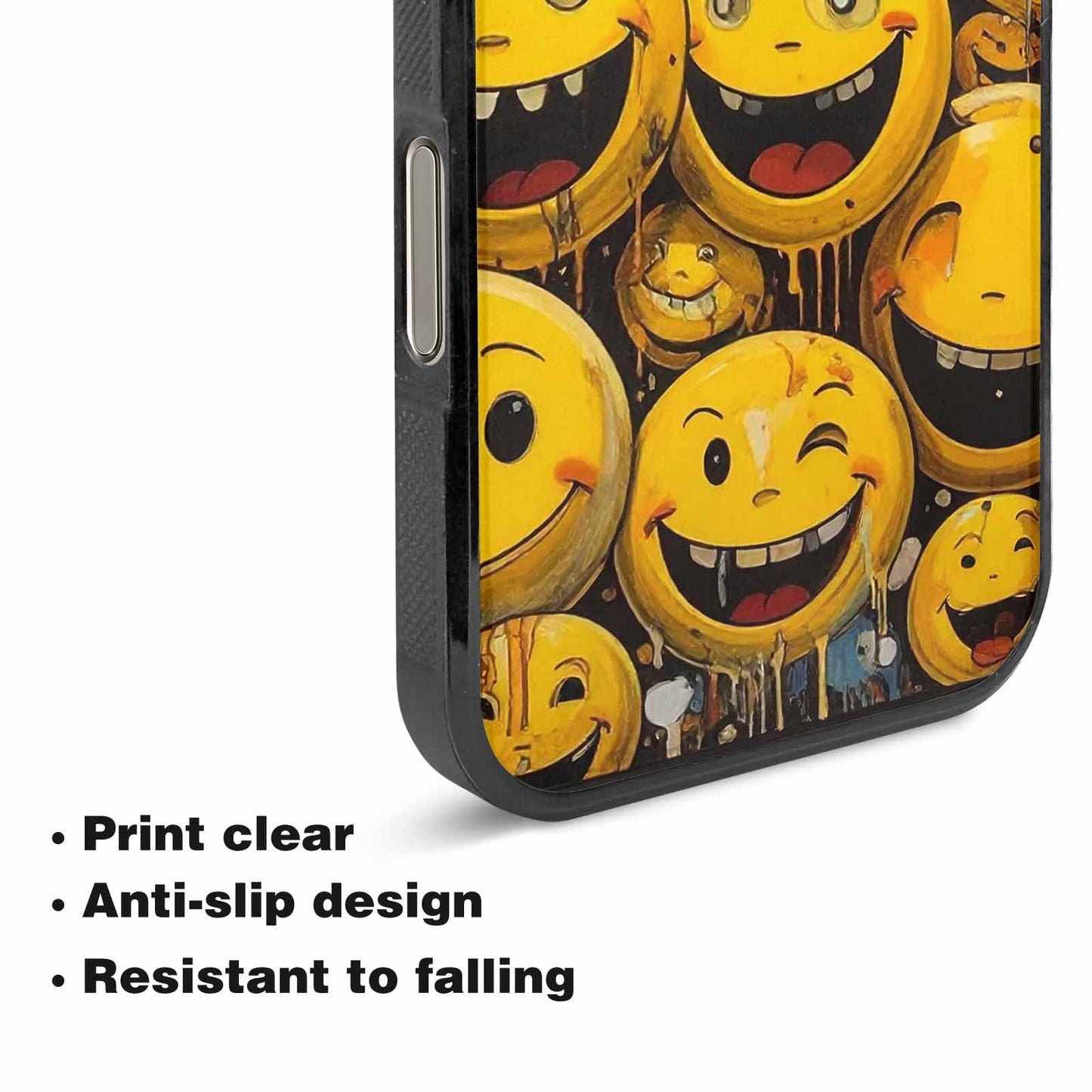 iPhone 16 Pro Max Case — Melting Moon Smiley Red Splatt Nsg, Custom Print Case Cover