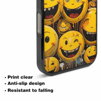 iPhone 16 Pro Max Case — Melting Moon Smiley Red Splatt Nsg, Custom Print Case Cover