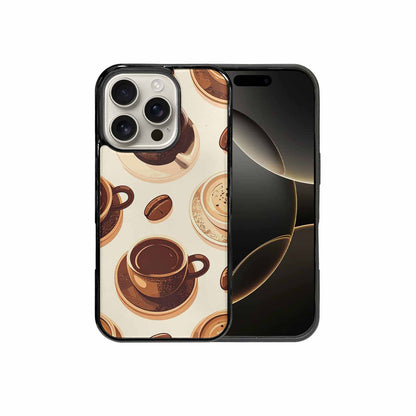 iPhone 16 Pro Case — Coffee Cup And Bean Pattern Seamless, Custom Printed Phone Case