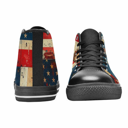 MEN'S American Flag Stars High Top Canvas Grunge Sneakers