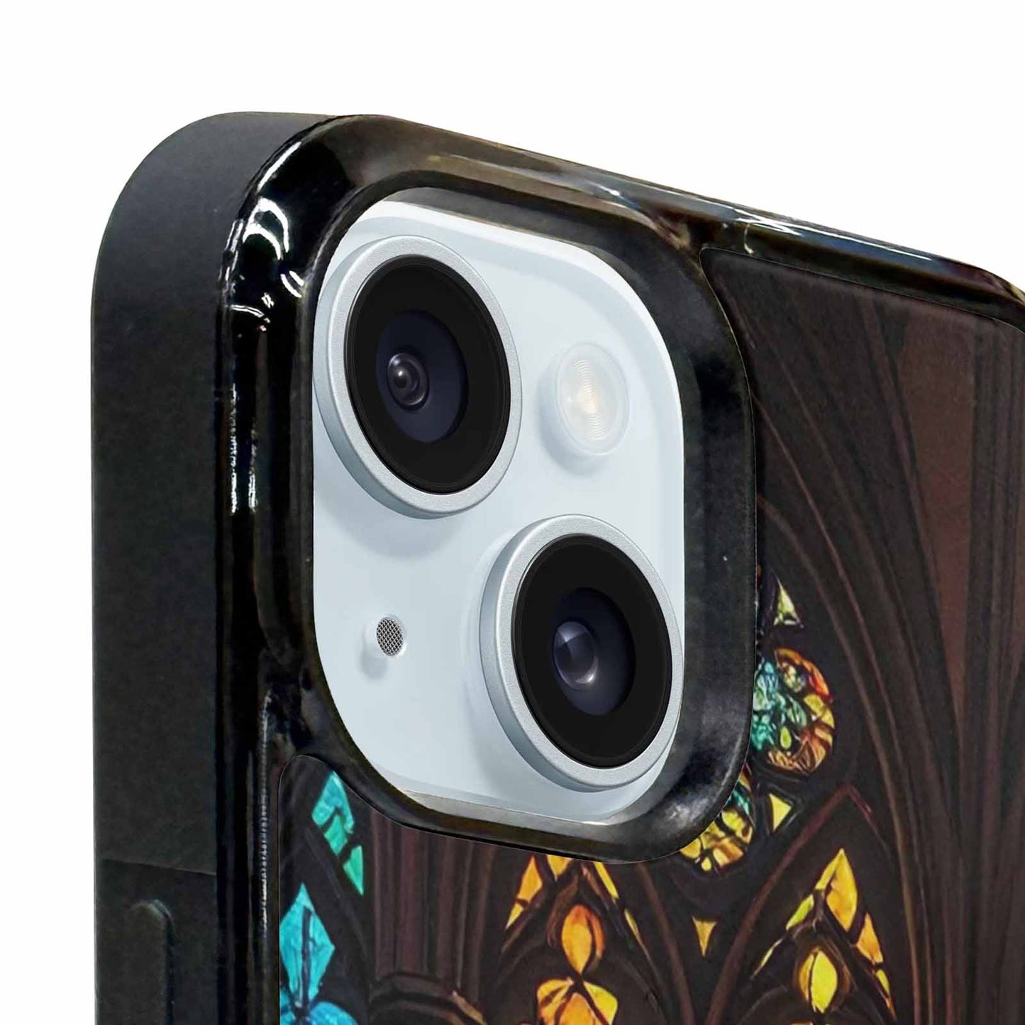 iPhone 15 Case — Stained Glass Window Pattern Seamless Repeat, Customized Protective Case