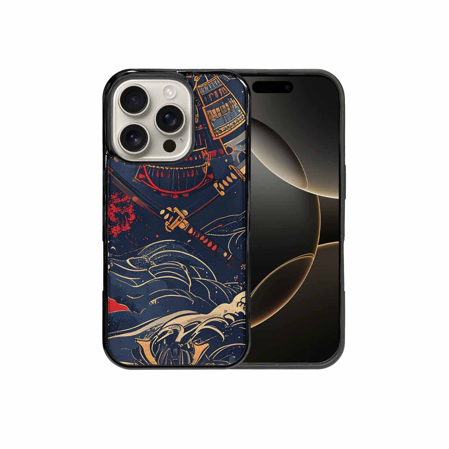 iPhone 16 Pro Case — Samurai Art Repeat Pattern, Original Design Phone Case