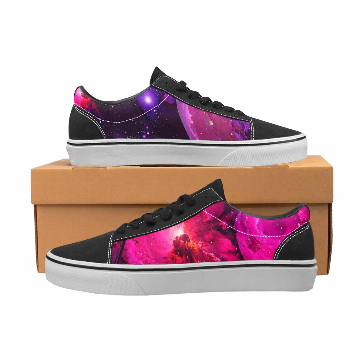 WOMEN'S Galaxy Nebula Galaxy Nebula Lace-Up Canvas Melting Art Sneakers