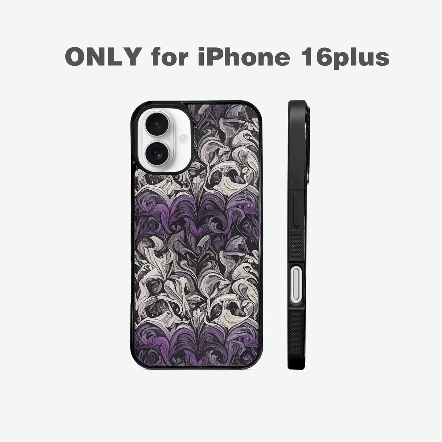 iPhone 16 Plus Case — Asexual Flag Color Theme Small Rainbow, Custom Printed Phone Case