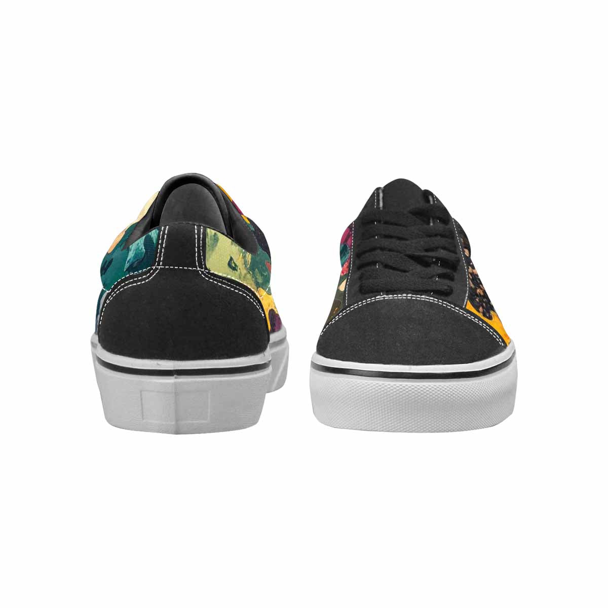 WOMEN'S Camo Patches Lace-Up Canvas Wallpaper Art Custom Sneakers