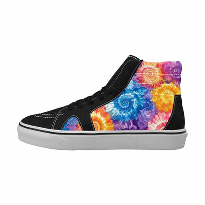 WOMEN'S Tie Dye Swirl High Top Canvas Vibrant Chaos Sneakers