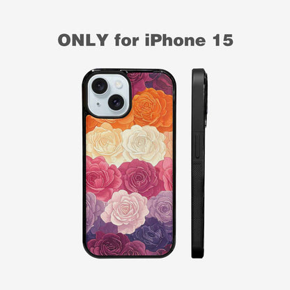 iPhone 15 Case — Lesbian Flag Color Theme Small Rainbow, Unique Phone Case Design