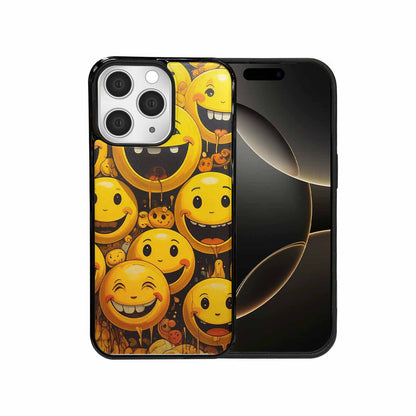 iPhone 15 Pro Max Case — Melting Moon Smiley Red Splatt, Custom Phone Case