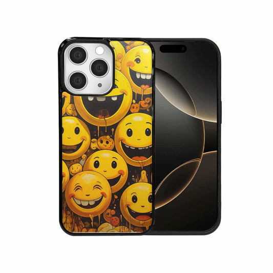iPhone 15 Pro Max Case — Melting Moon Smiley Red Splatt, Custom Phone Case