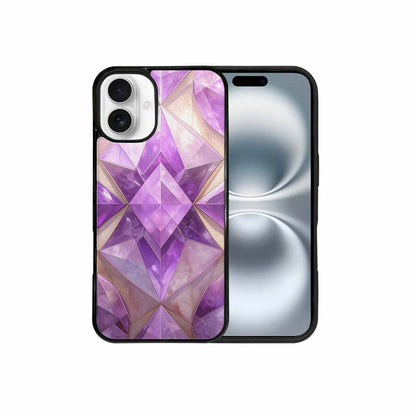 iPhone 16 Plus Case — Amethyst Crystal Art Pattern, Original Design Phone Case