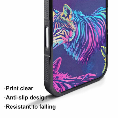 iPhone 17 Air Case — Neon Zebra Print Wolf Animal Print, Original Design Phone Case