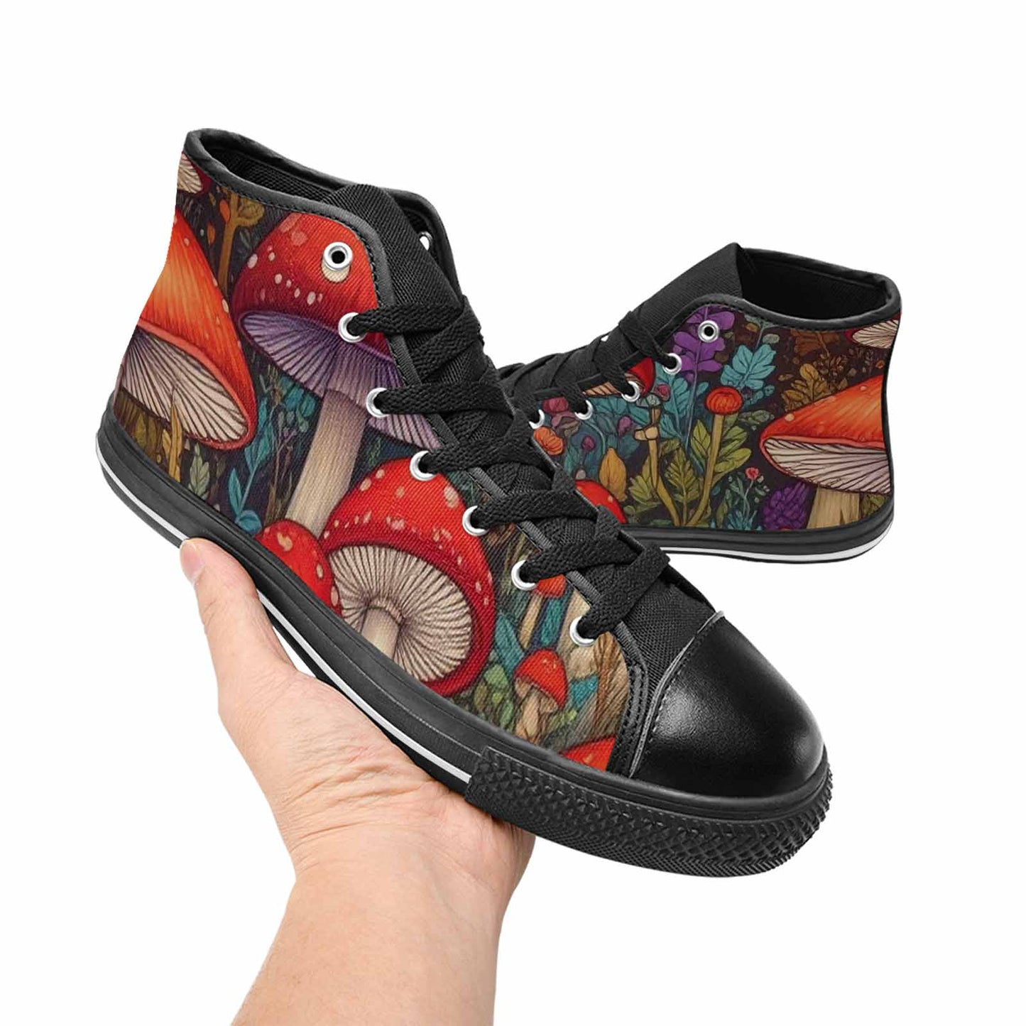 WOMEN'S Mushroom High Top Canvas Grunge Shoes