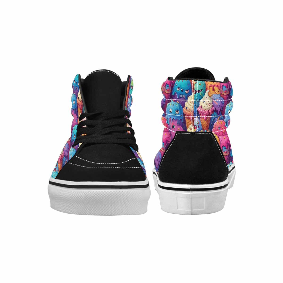 MEN'S Melting Ice Cream Monster High Top Canvas Y2K Custom Shoes