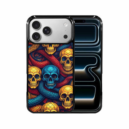 iPhone 17 Pro Max Case — Snake Skulls Print Gothic Skulls, Customized Protective Case