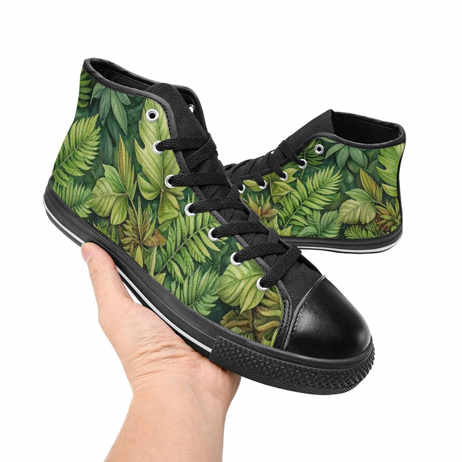 MEN'S Seven-Point Palmate Leaf High Top Canvas Surreal Shoes
