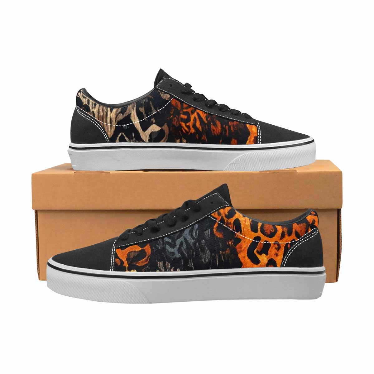 MEN'S Animal Print Canvas Lace-Up Surreal Sneakers