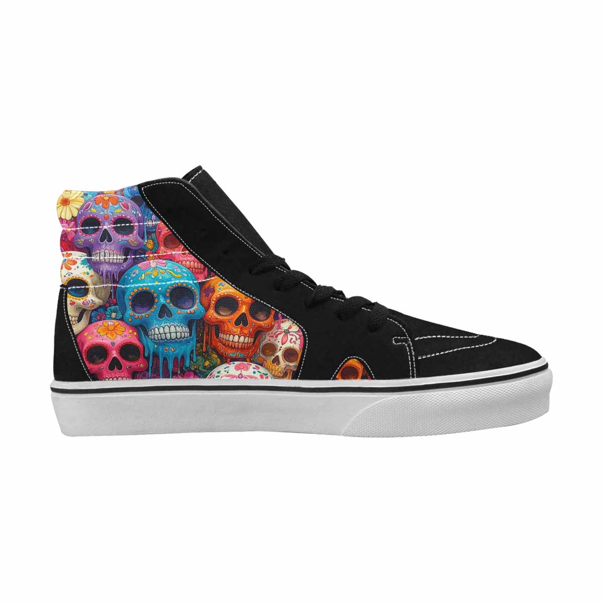 MEN'S Sugar Skulls Melting Sugar High Top Canvas Neon Fantasy Custom Shoes