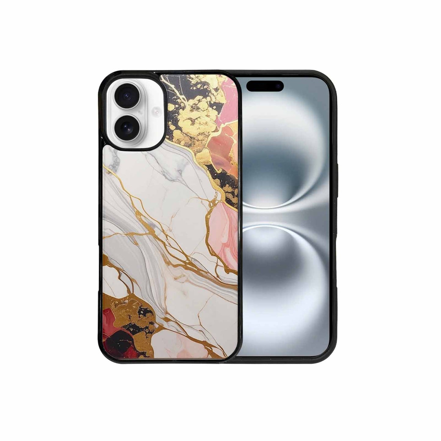 iPhone 16 Plus Case — Marble Vein Marble Veins Pattern Hundreds, Personalized Phone Case