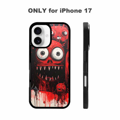 iPhone 17 Case — Black &amp; Red Ink Cartoon Cute, Customized Protective Case