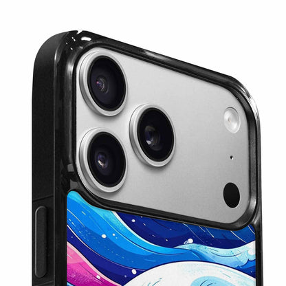 iPhone 17 Pro Case — Glossy Winter Wave Seamless Cartoon Cute, Custom Print Case Cover