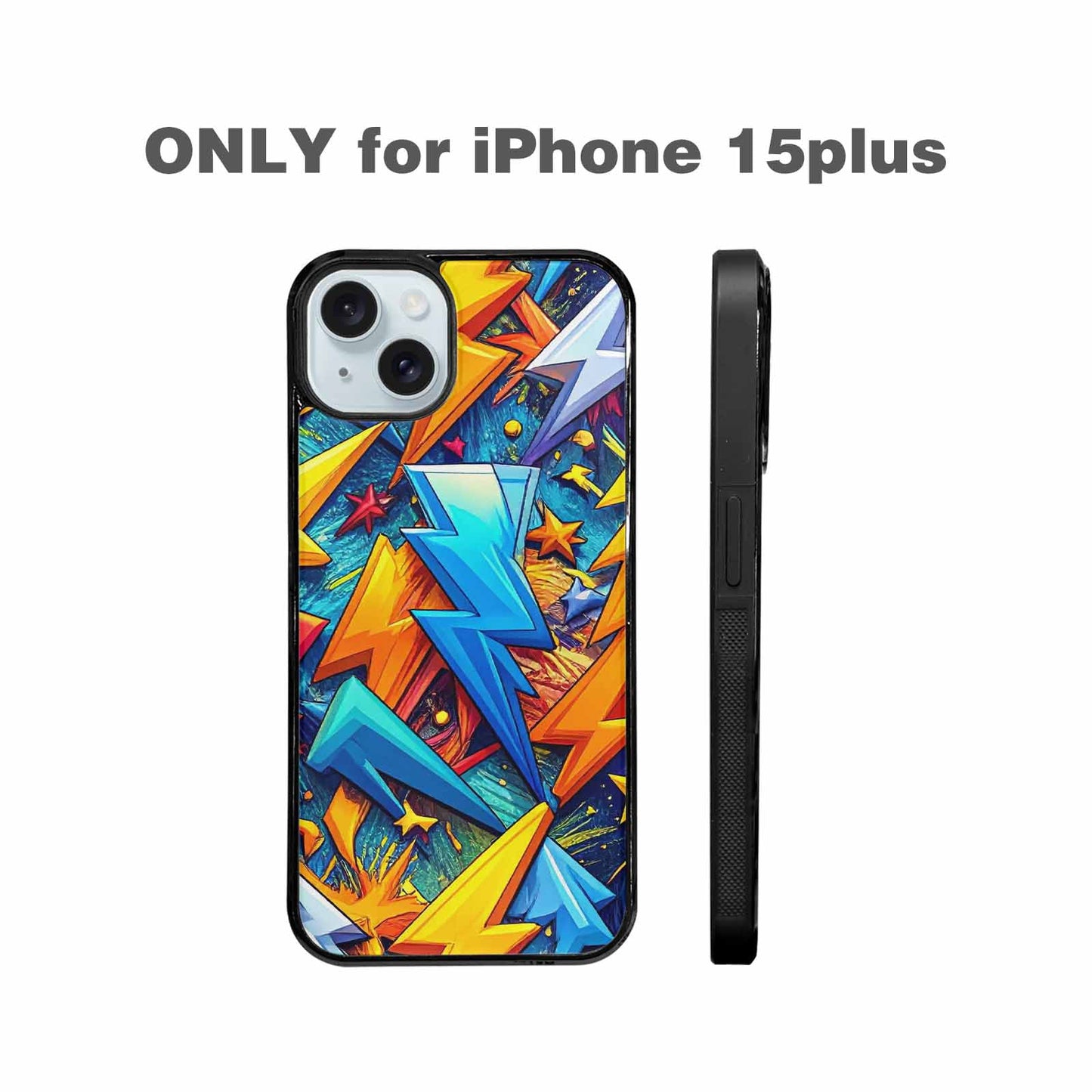 iPhone 15 Plus Case — Lightning Bolt Storm Pattern Hundreds Of, Custom Print Case Cover