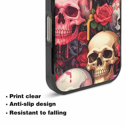 iPhone 16 Pro Case — Skulls And Roses Skulls And Roses, Custom Printed Phone Case